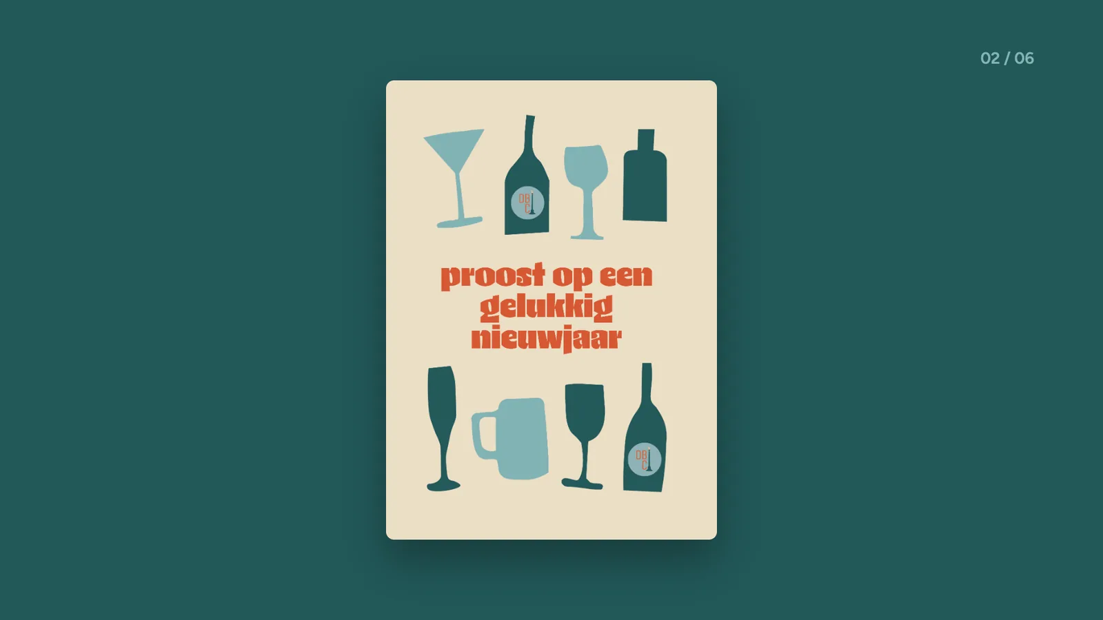Kerstkaarten — Proost op een gelukkig nieuwjaar