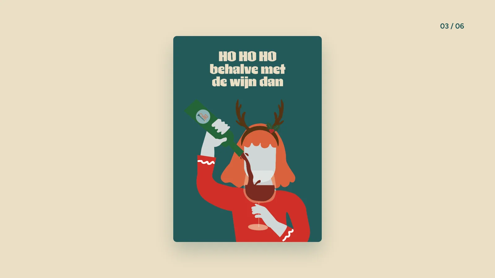Kerstkaarten — Ho ho ho, behalve met de wijn dan